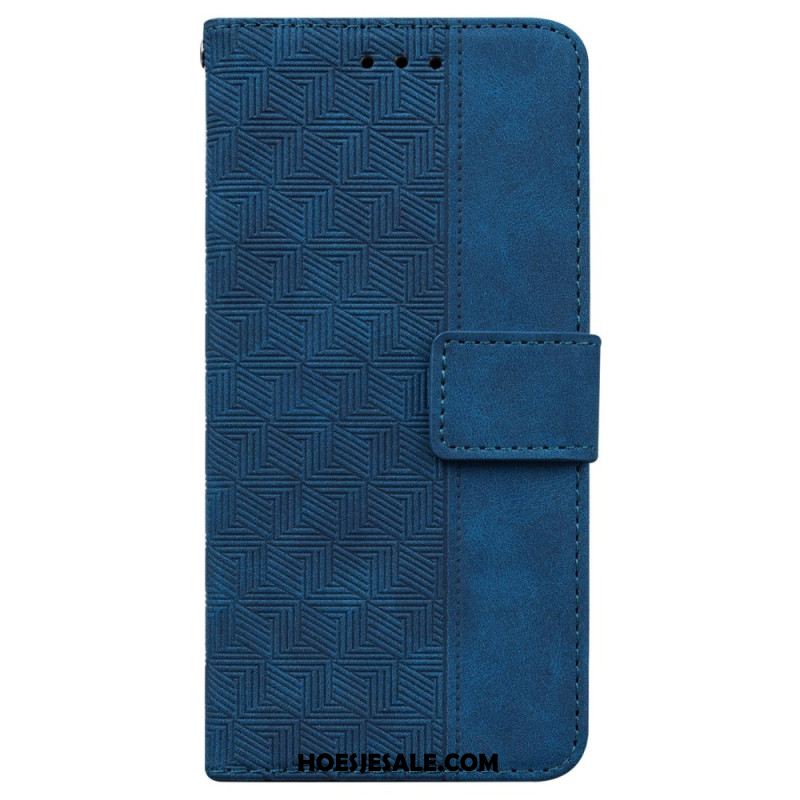 Folio-hoesje Xiaomi Redmi Note 14 5g Telefoonhoesje Geweven Patroon Met Riempje