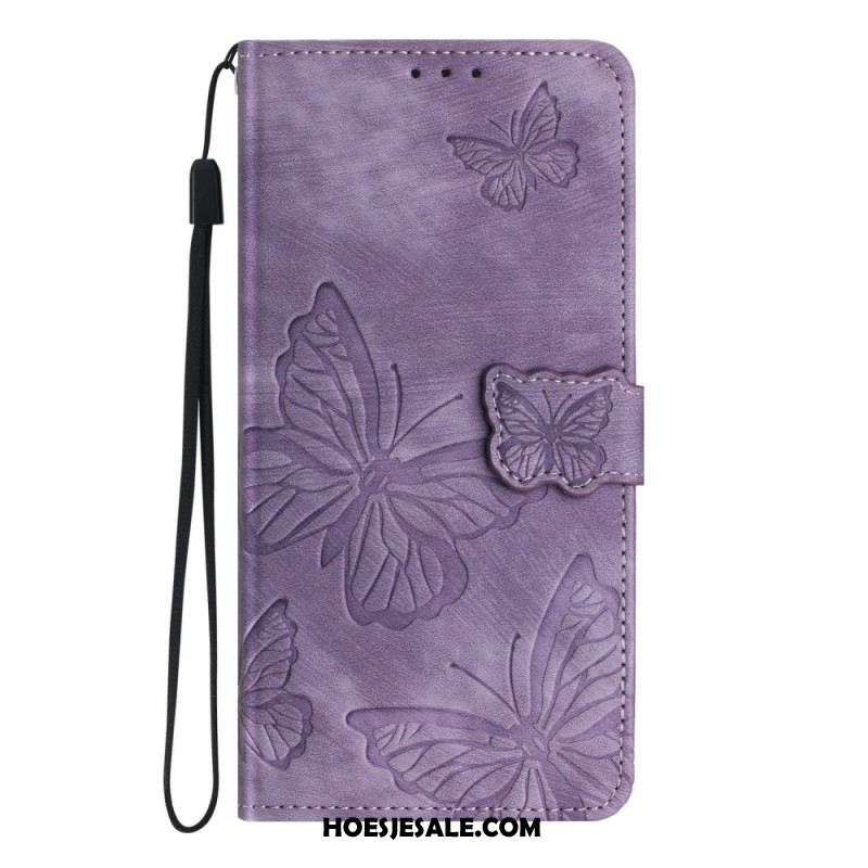 Folio-hoesje Xiaomi Redmi Note 14 Pro 4g Telefoonhoesje Suède-effect Vlinders