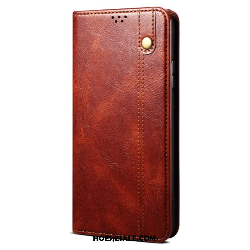 Folio-hoesje Xiaomi Redmi Note 14 Pro 5g Gewaxt Kunstleer Bescherming Hoesje