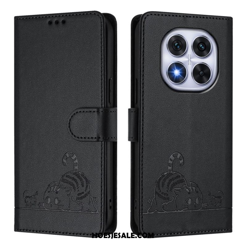 Folio-hoesje Xiaomi Redmi Note 14 Pro 5g Telefoonhoesje Rfid-bescherming Kattenscène