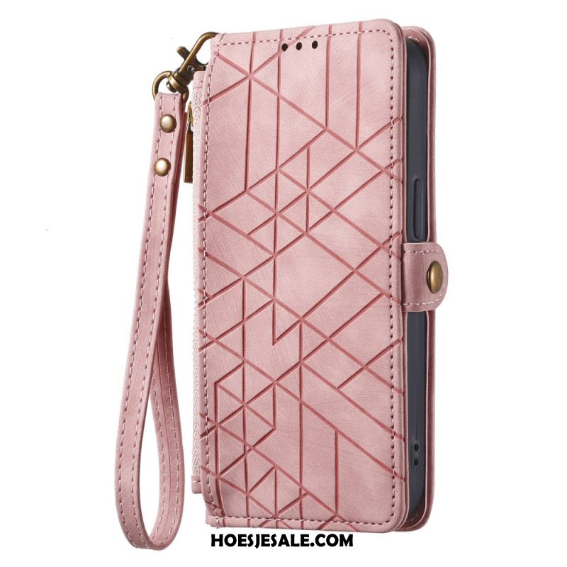 Folio-hoesje Xiaomi Redmi Note 14 Pro Plus 5g Portemonnee Met Geometrische Lijnen