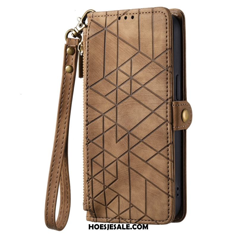 Folio-hoesje Xiaomi Redmi Note 14 Pro Plus 5g Portemonnee Met Geometrische Lijnen