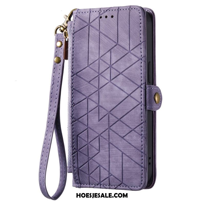 Folio-hoesje Xiaomi Redmi Note 14 Pro Plus 5g Portemonnee Met Geometrische Lijnen