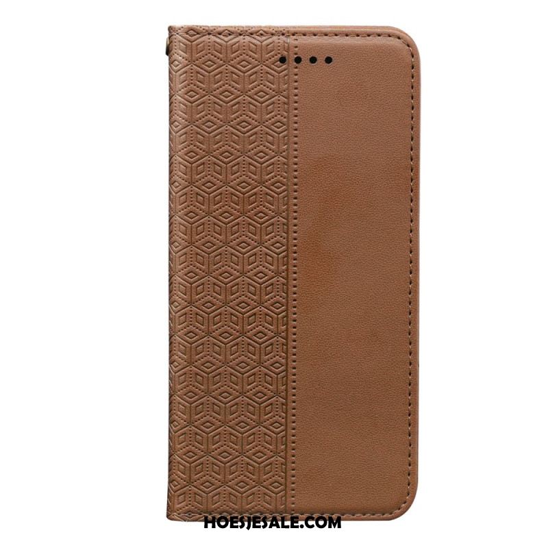 Folio-hoesje Xiaomi Redmi Note 14s Telefoonhoesje Geruit Patroon Met Bandje