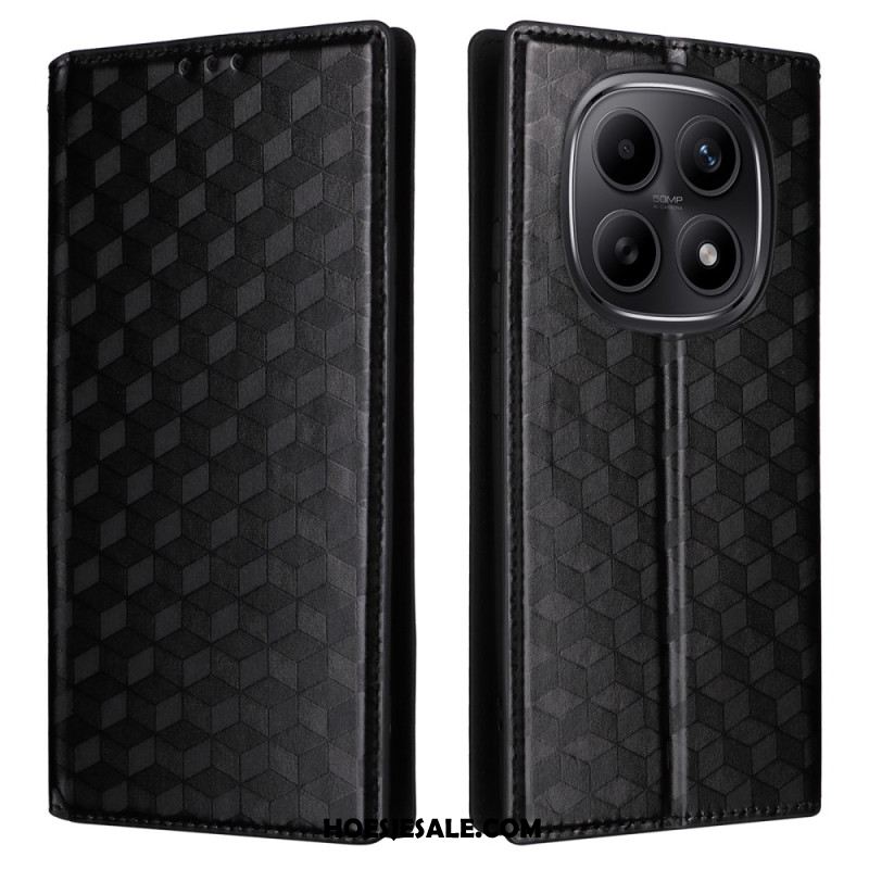 Folio-hoesje Xiaomi Redmi Note 15 5g Telefoonhoesje Gegraveerd Diamantpatroon