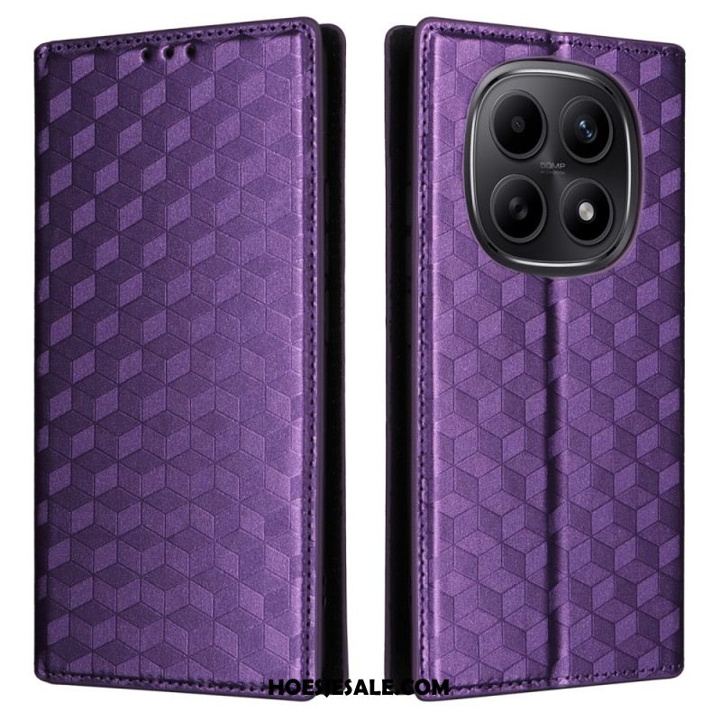 Folio-hoesje Xiaomi Redmi Note 15 5g Telefoonhoesje Gegraveerd Diamantpatroon