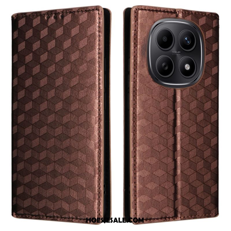 Folio-hoesje Xiaomi Redmi Note 15 5g Telefoonhoesje Gegraveerd Diamantpatroon