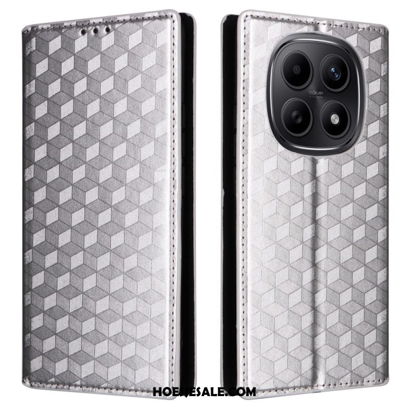 Folio-hoesje Xiaomi Redmi Note 15 5g Telefoonhoesje Gegraveerd Diamantpatroon