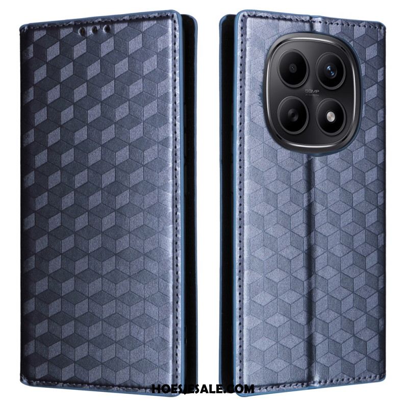 Folio-hoesje Xiaomi Redmi Note 15 5g Telefoonhoesje Gegraveerd Diamantpatroon