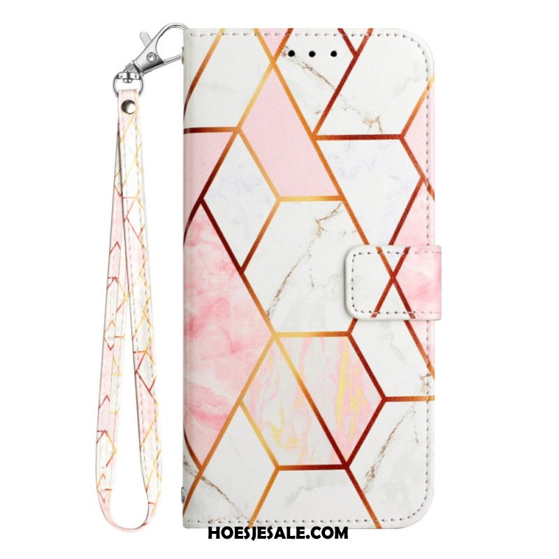 Folio-hoesje Xiaomi Redmi Note 15 Pro Plus 5g Telefoonhoesje Marmer Met Bandje