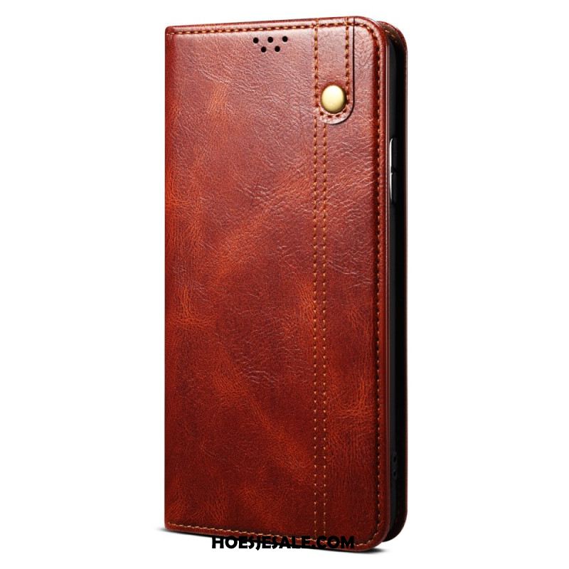 Folio-hoesje iPhone 16 Plus Gewaxt Imitatieleer