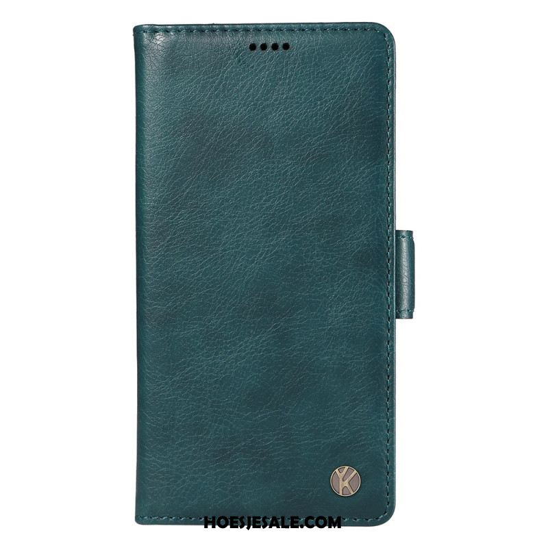 Folio-hoesje iPhone 16 Telefoonhoesje Yikatu Vintage Kunstleer