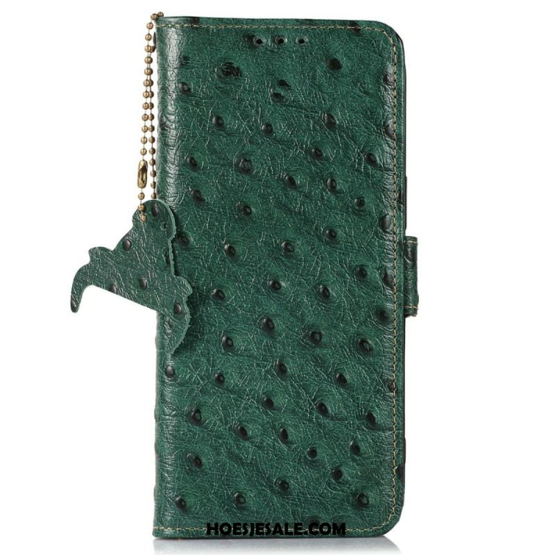 Folio-hoesje iPhone 17 Pro Struisvogelleer Met Textuur