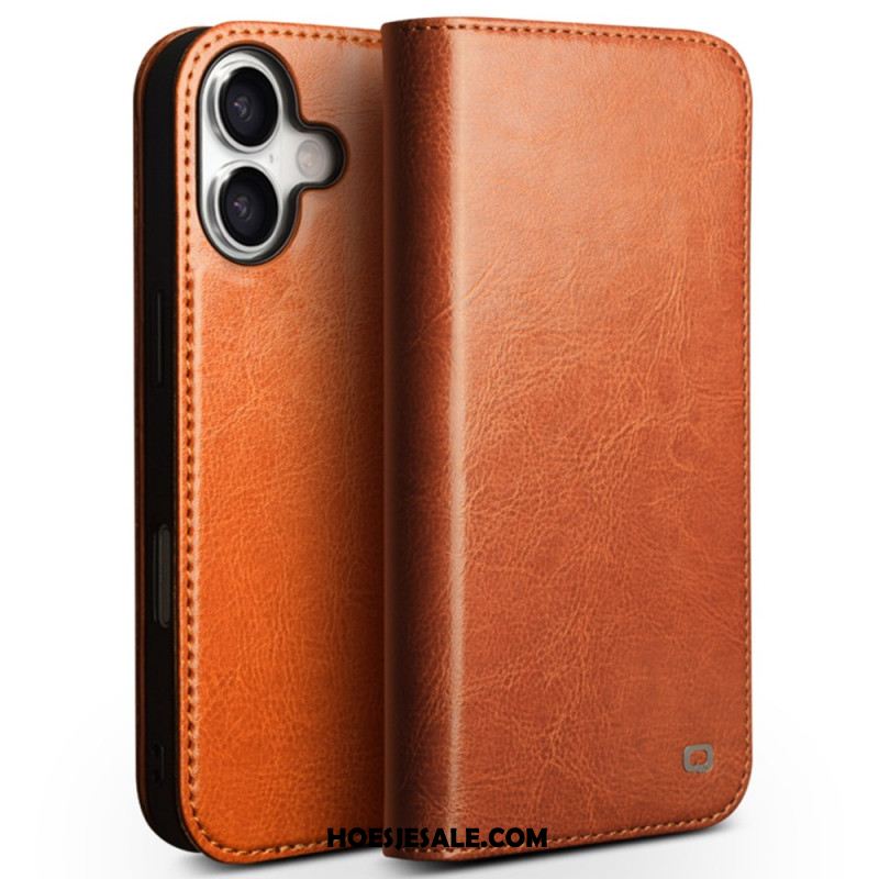 Folio-hoesje iPhone 17 Qialino Leren Portemonnee