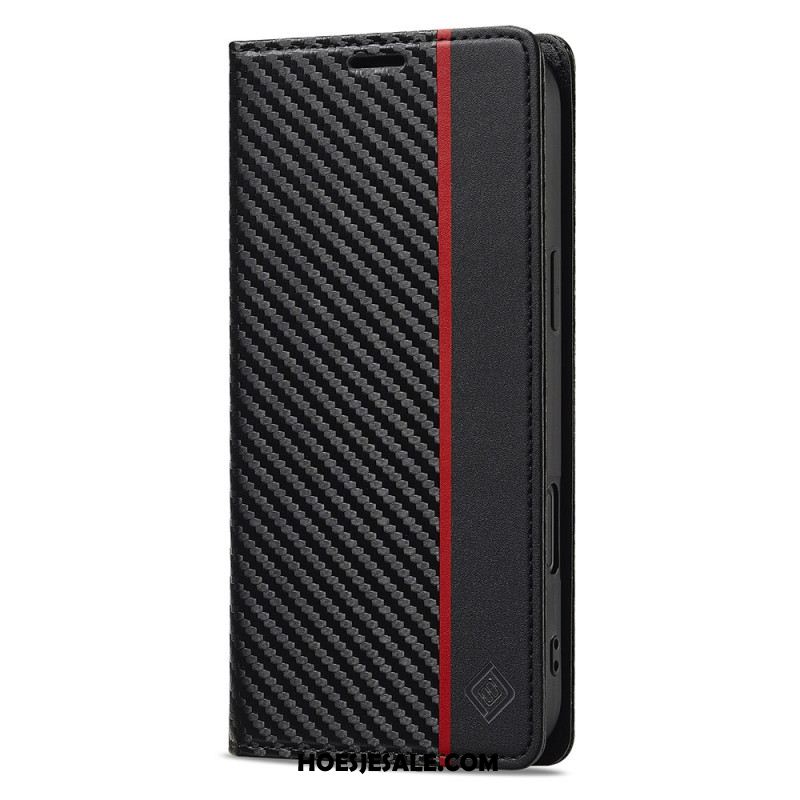 Folio-hoesje iPhone 17 Telefoonhoesje Koolstofvezel Lc.imeeke