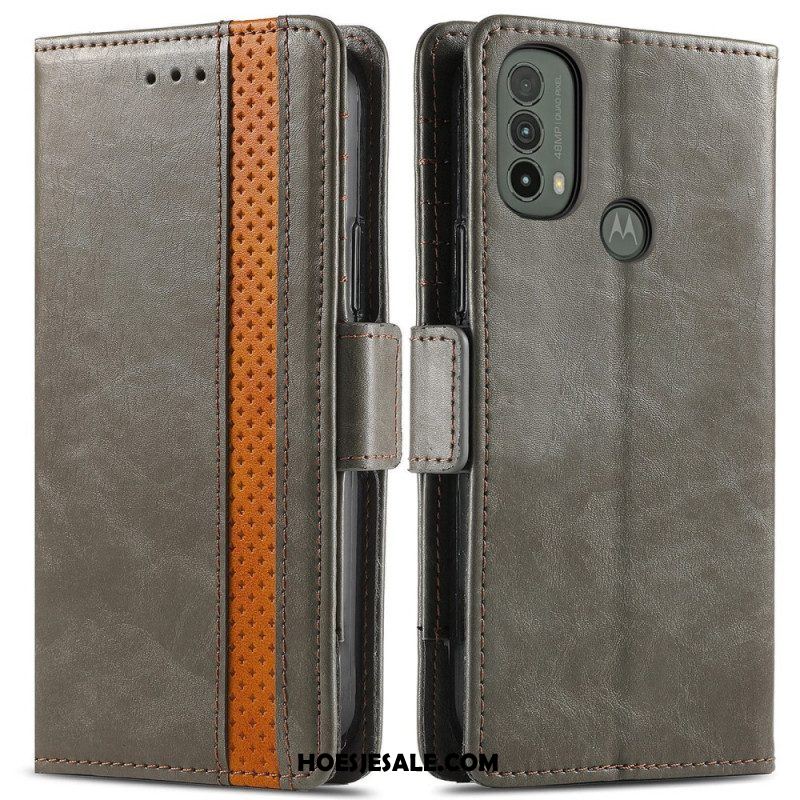 Folio-hoesje voor Moto E40 / E30 / E20 Bicolor Dubbele Sluiting Caseneo