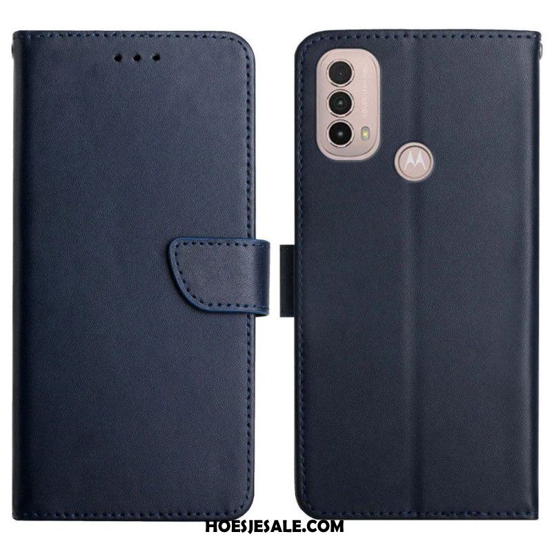 Folio-hoesje voor Moto E40 / E30 / E20 Echt Nappaleer