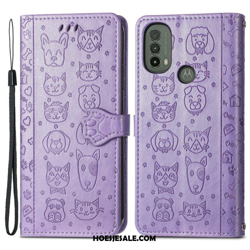 Folio-hoesje voor Moto E40 / E30 / E20 Geanimeerde Dieren