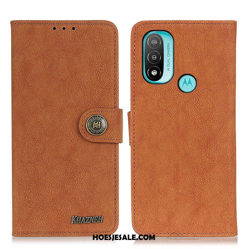 Folio-hoesje voor Moto E40 / E30 / E20 Khazneh Retro Splitleer