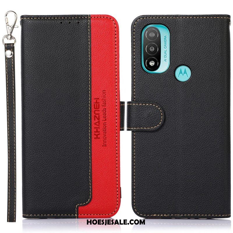 Folio-hoesje voor Moto E40 / E30 / E20 Lychee-stijl Rfid Khazneh