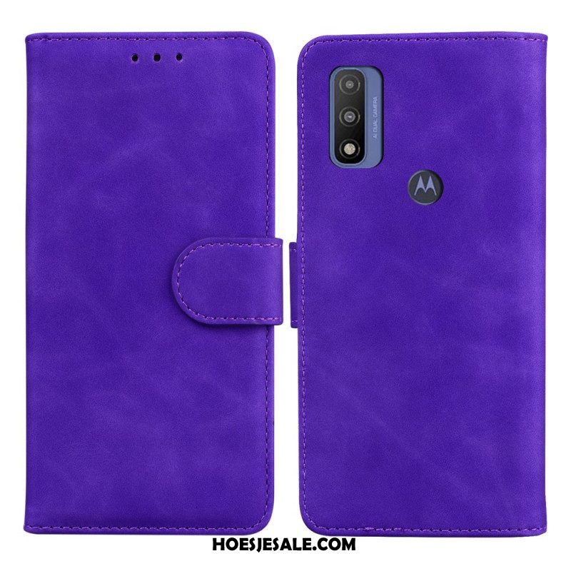 Folio-hoesje voor Moto E40 / E30 / E20 Monochroom Leereffect