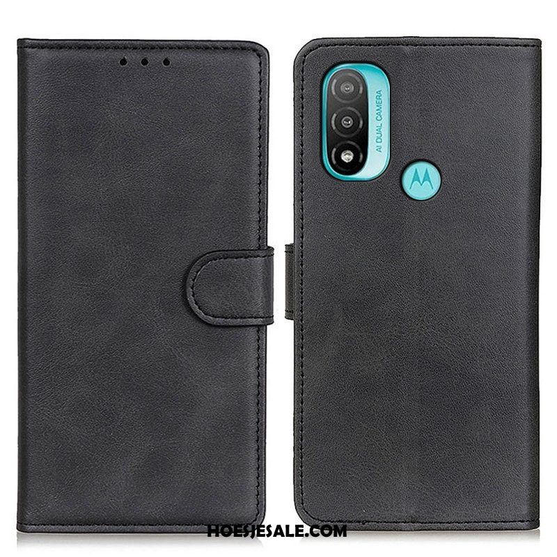 Folio-hoesje voor Moto E40 / E30 / E20 Retro Mat Leereffect