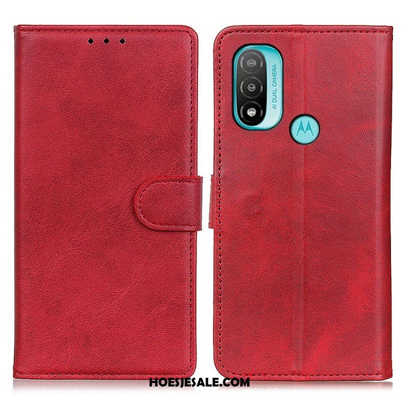 Folio-hoesje voor Moto E40 / E30 / E20 Retro Mat Leereffect