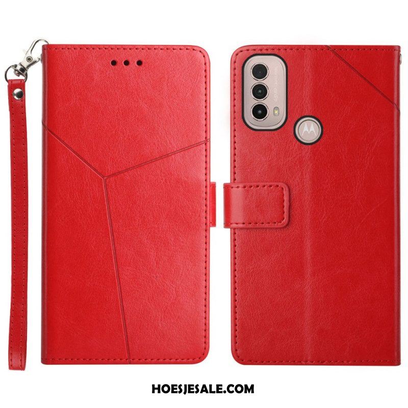 Folio-hoesje voor Moto E40 / E30 / E20 Stijl Leer Geo Y Design