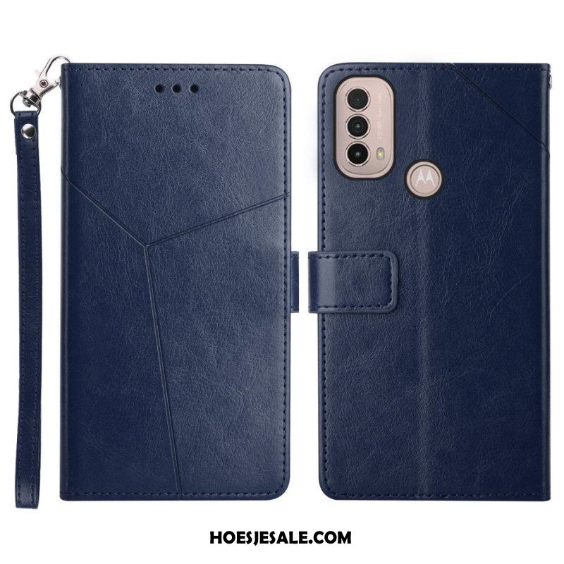 Folio-hoesje voor Moto E40 / E30 / E20 Stijl Leer Geo Y Design