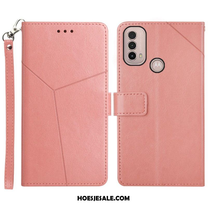 Folio-hoesje voor Moto E40 / E30 / E20 Stijl Leer Geo Y Design