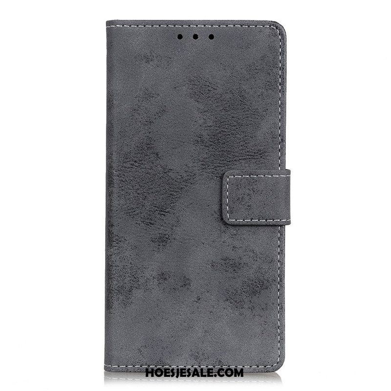 Folio-hoesje voor Moto E40 / E30 / E20 Vintage Leereffect