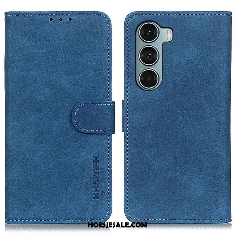 Folio-hoesje voor Moto G200 5G Khazneh Vintage Leereffect