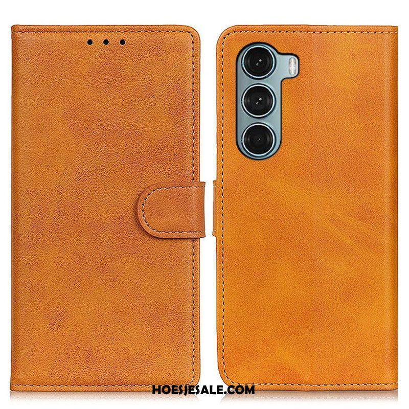 Folio-hoesje voor Moto G200 5G Retro Mat Leereffect