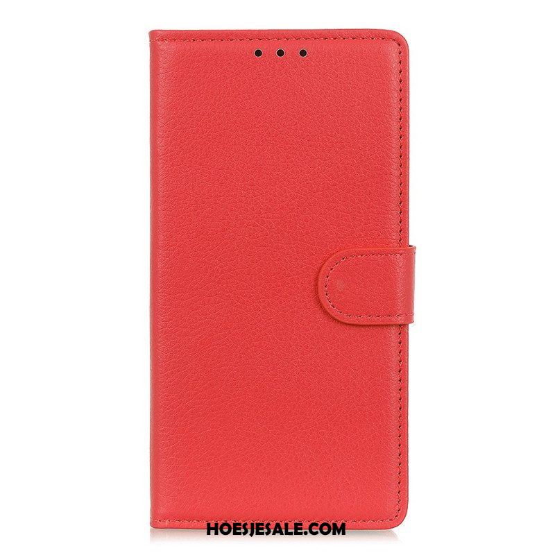 Folio-hoesje voor Moto G200 5G Traditioneel Lychee