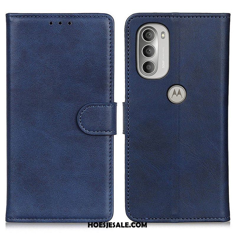 Folio-hoesje voor Moto G51 5G Retro Mat Leereffect