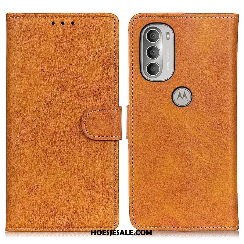 Folio-hoesje voor Moto G51 5G Retro Mat Leereffect