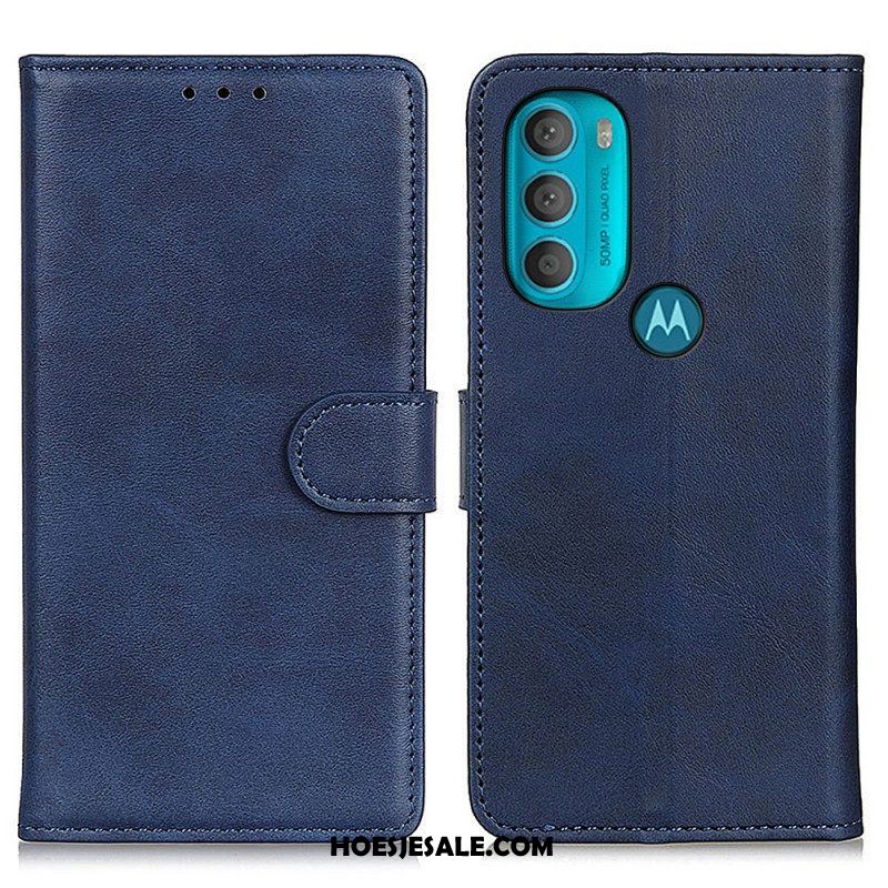 Folio-hoesje voor Moto G71 5G Retro Mat Leereffect