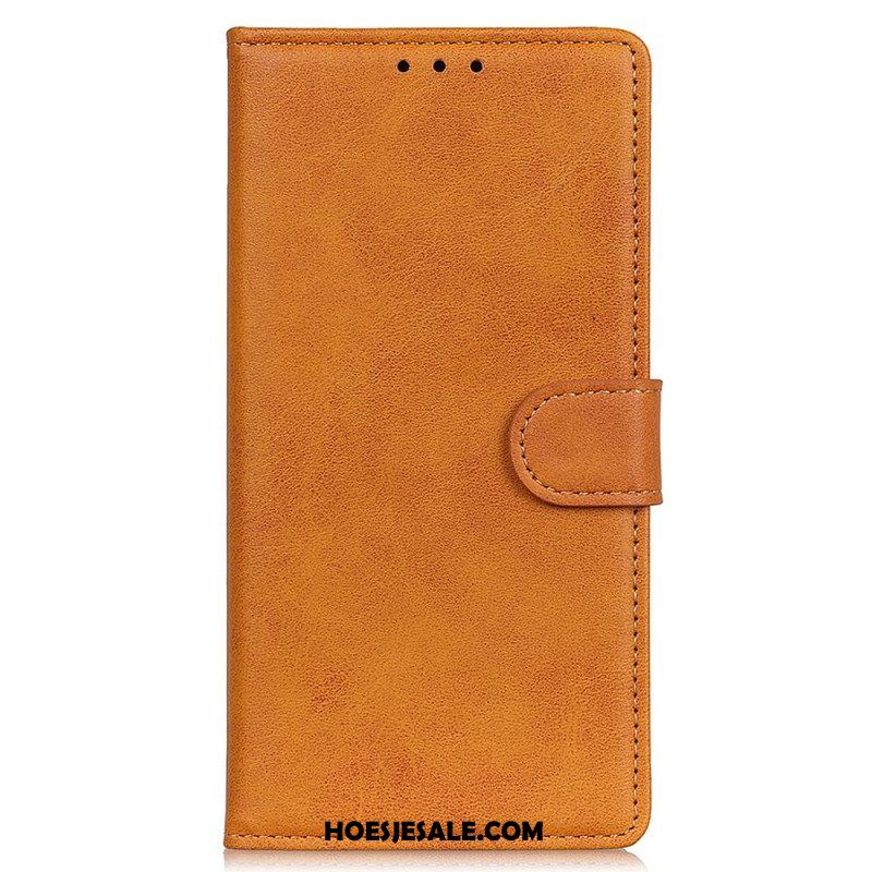 Folio-hoesje voor Moto G71 5G Retro Mat Leereffect