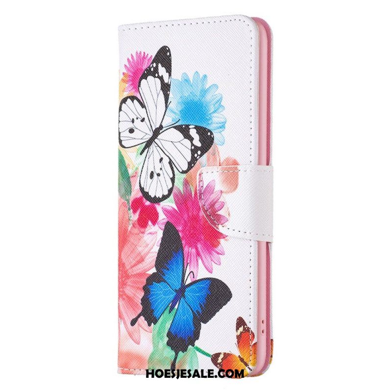 Folio-hoesje voor OnePlus 10 Pro 5G Aquarel Vlinders