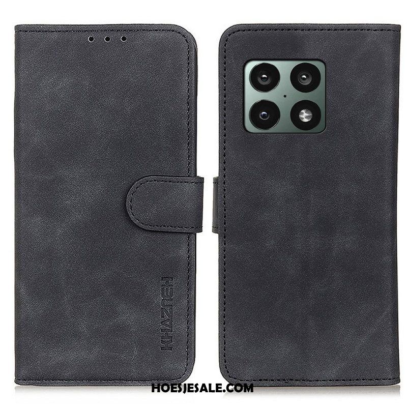 Folio-hoesje voor OnePlus 10 Pro 5G Mat Vintage Leereffect Khazneh