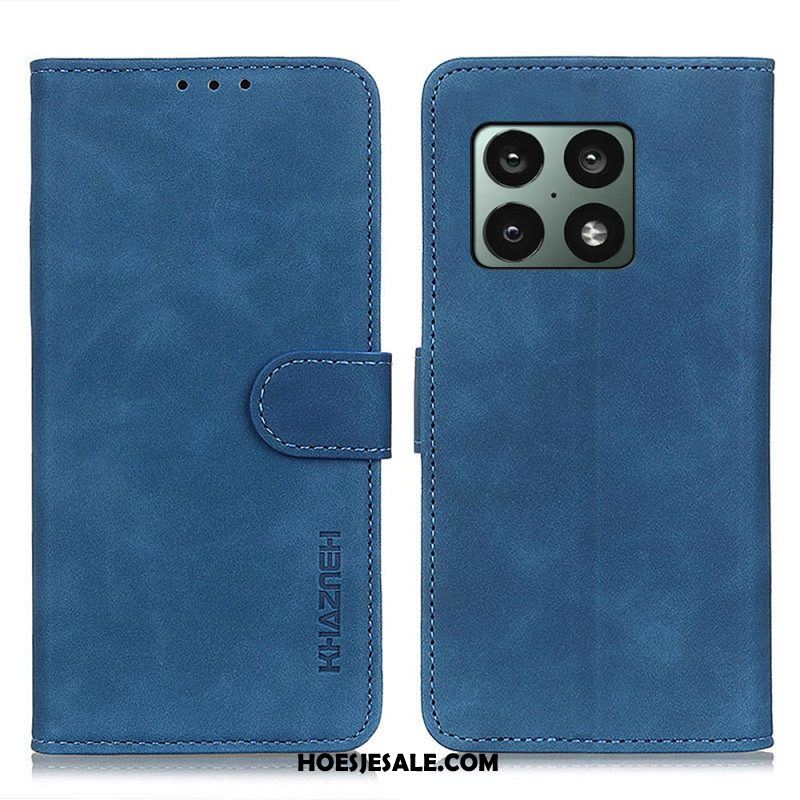 Folio-hoesje voor OnePlus 10 Pro 5G Mat Vintage Leereffect Khazneh