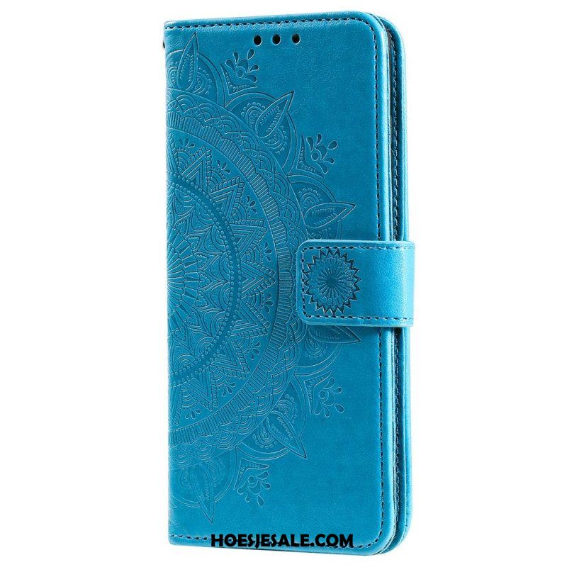 Folio-hoesje voor OnePlus 10T 5G Met Ketting Strappy Zon Mandala