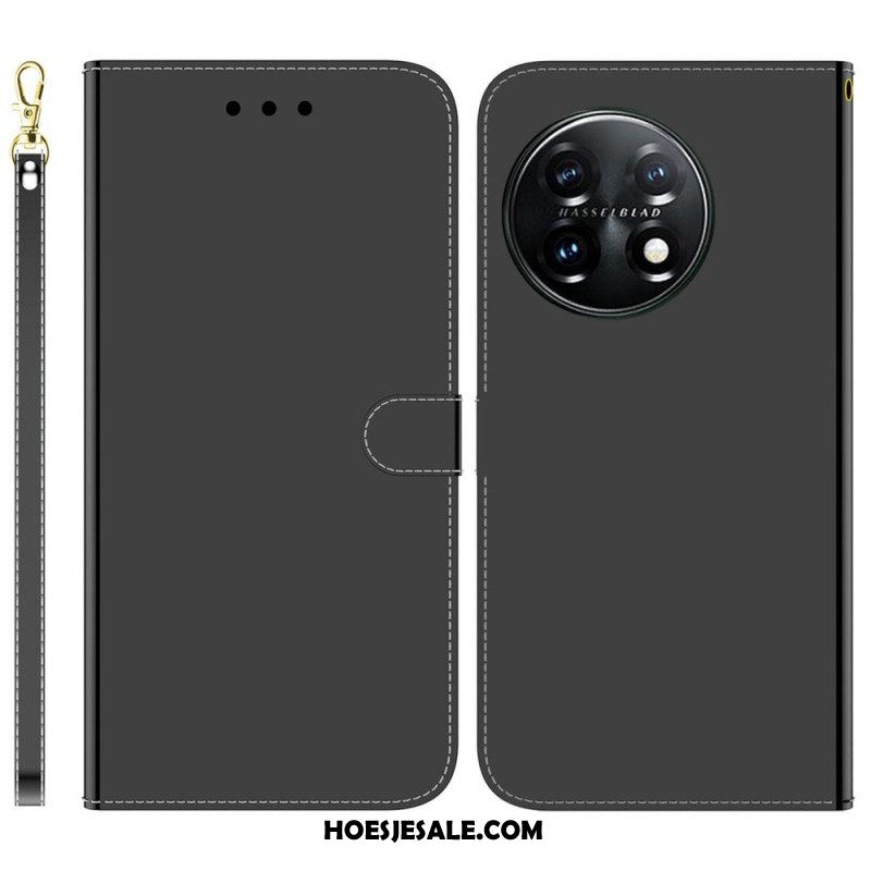 Folio-hoesje voor OnePlus 11 5G Spiegel En Lanyard