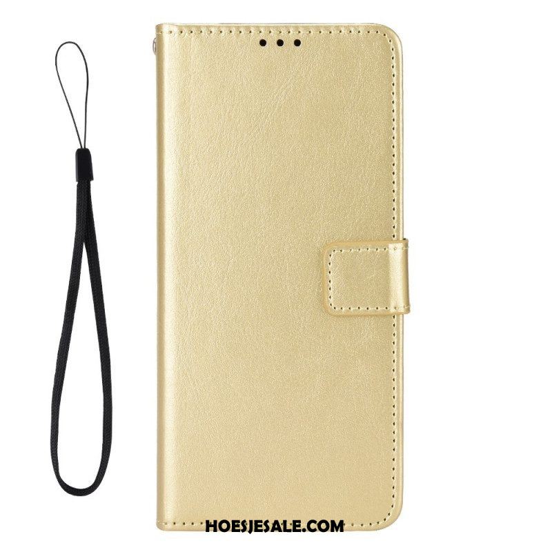 Folio-hoesje voor OnePlus Nord 2T 5G Met Ketting Faux Leather Flashy Met Riem