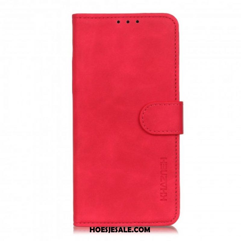 Folio-hoesje voor Oppo A15 Mat Vintage Leereffect Khazneh