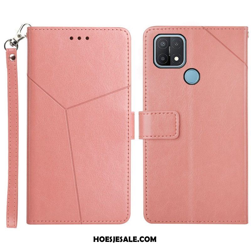 Folio-hoesje voor Oppo A15 Stijl Leer Geo Y Design