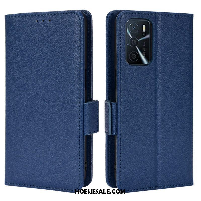 Folio-hoesje voor Oppo A16 / A16s Flip Case Flap Double Litchi Nieuwe Kleuren