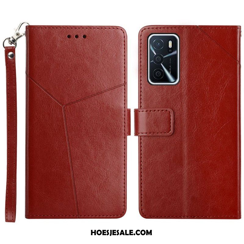 Folio-hoesje voor Oppo A16 / A16s Stijl Leer Geo Y Design