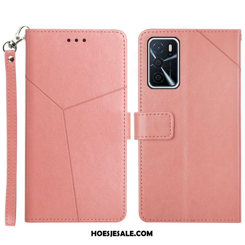 Folio-hoesje voor Oppo A16 / A16s Stijl Leer Geo Y Design