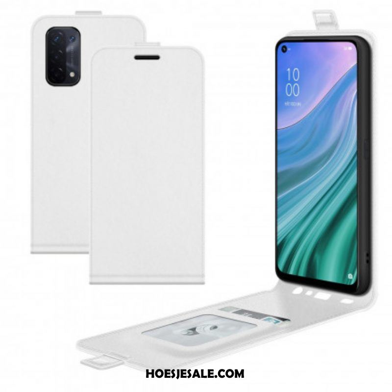 Folio-hoesje voor Oppo A54 5G / A74 5G Flip Case Verticale Flap Met Leereffect